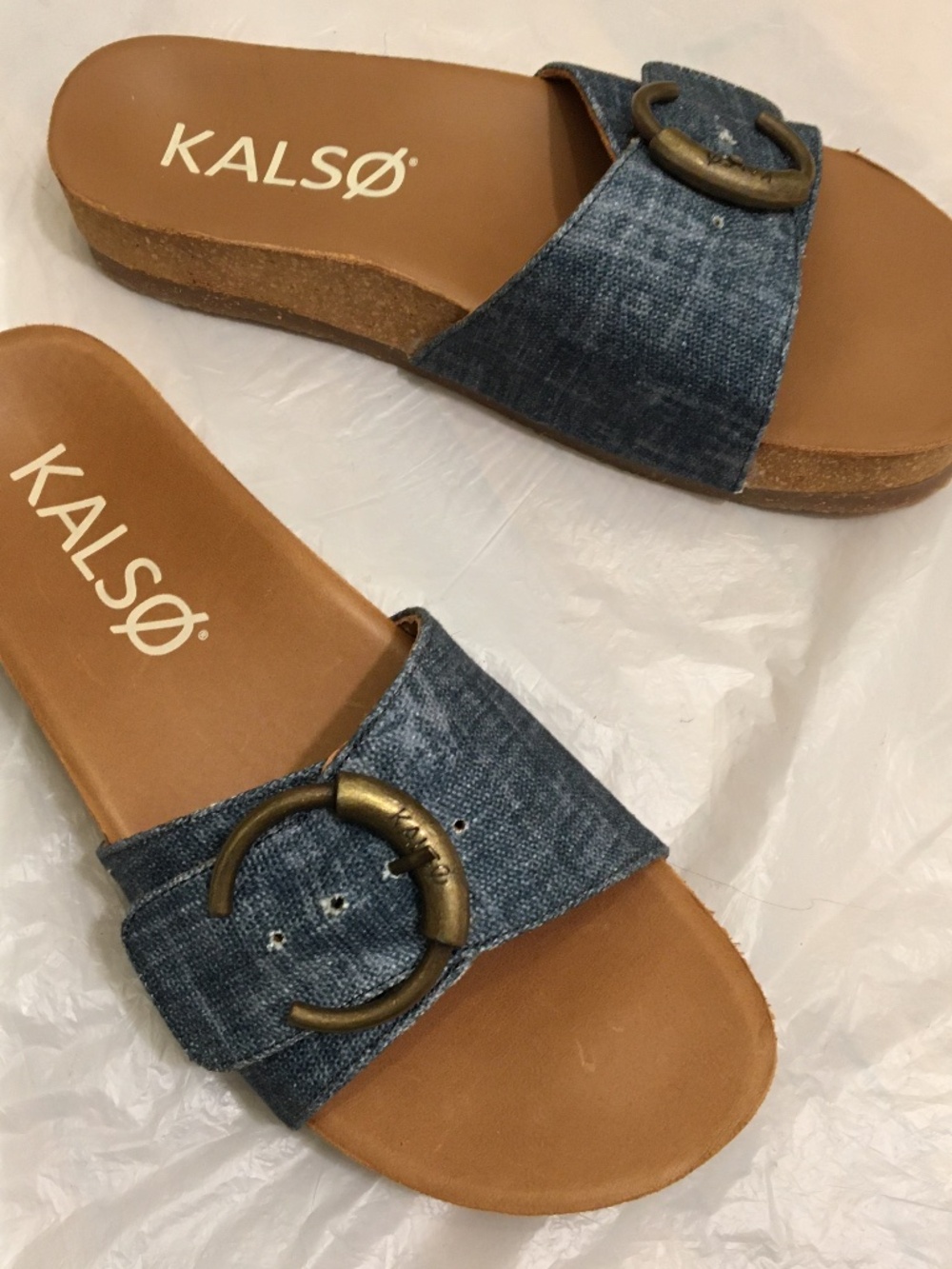 NWT Kalso Earth Blue Slides Sandals